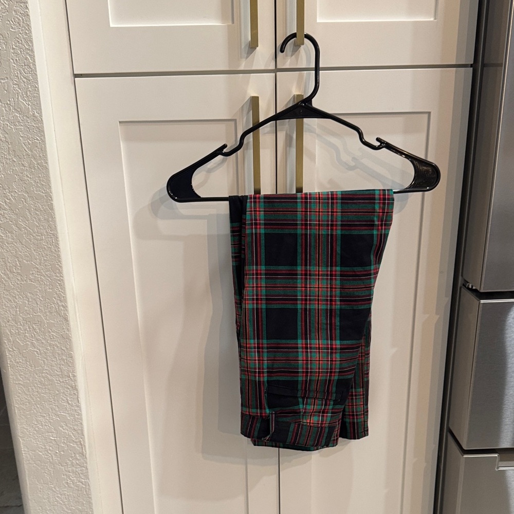 Boy’s Plaid Pants with Red and Green Pattern